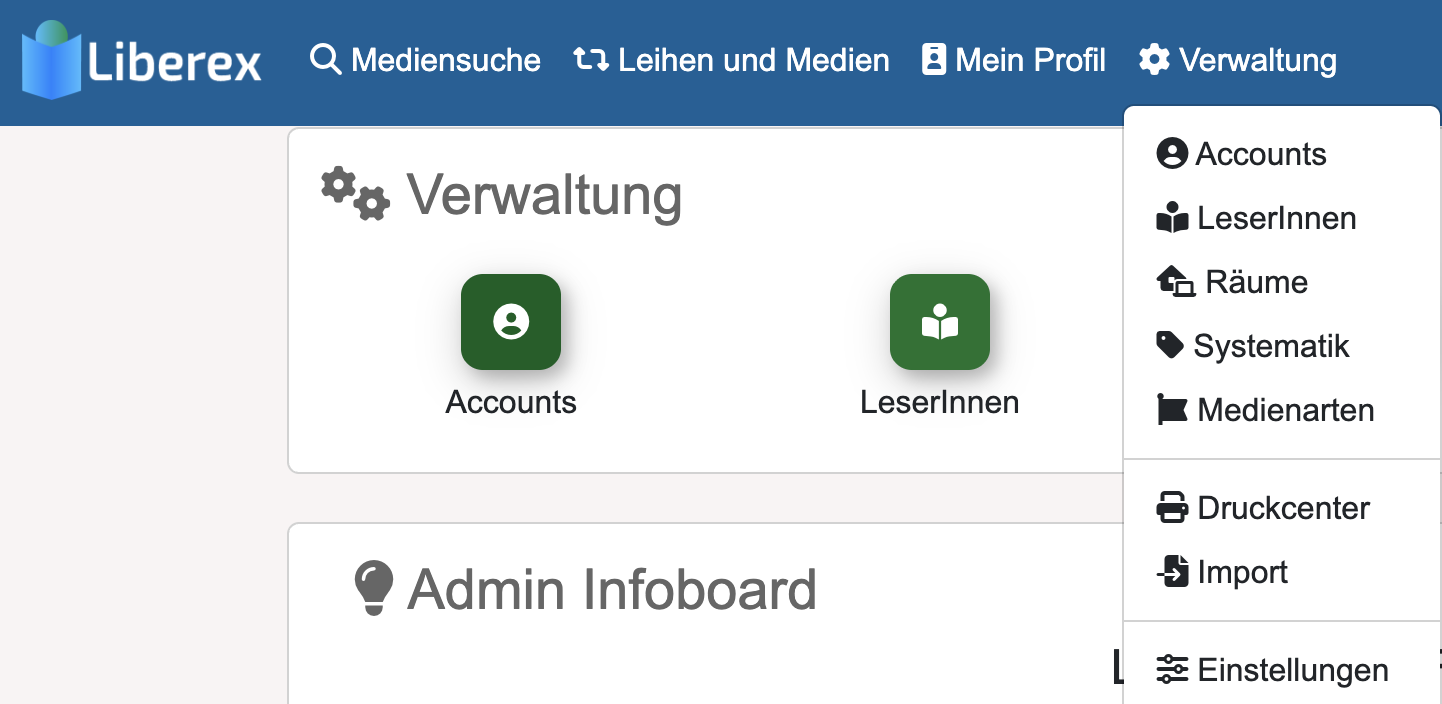 Liberex Web Einstellungen